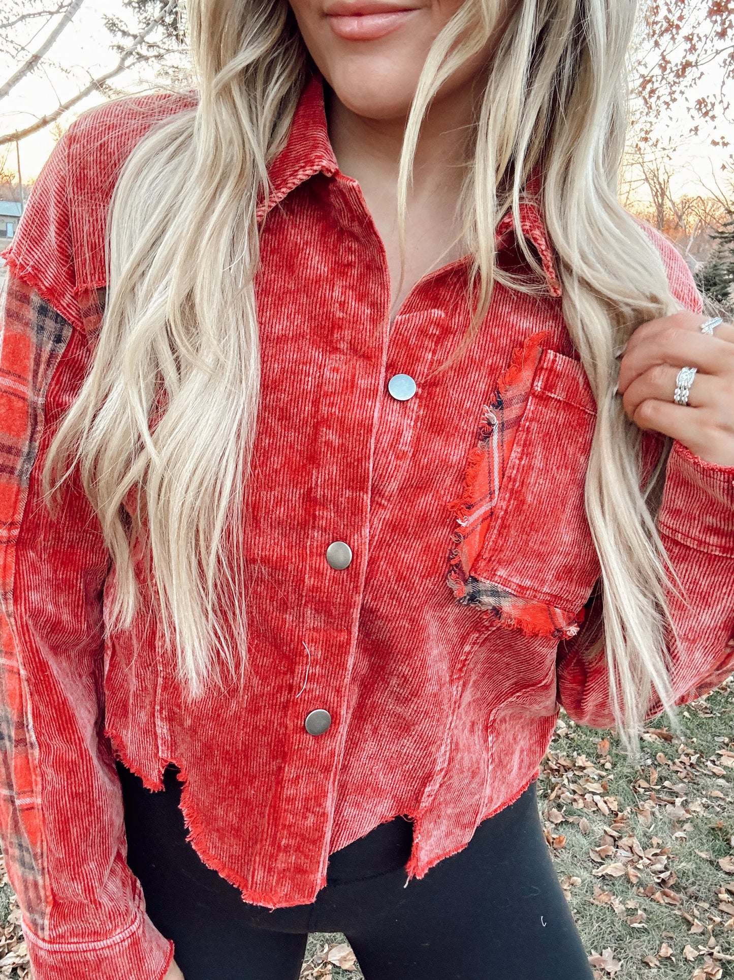 "Noel" Plaid Contrast Jacket