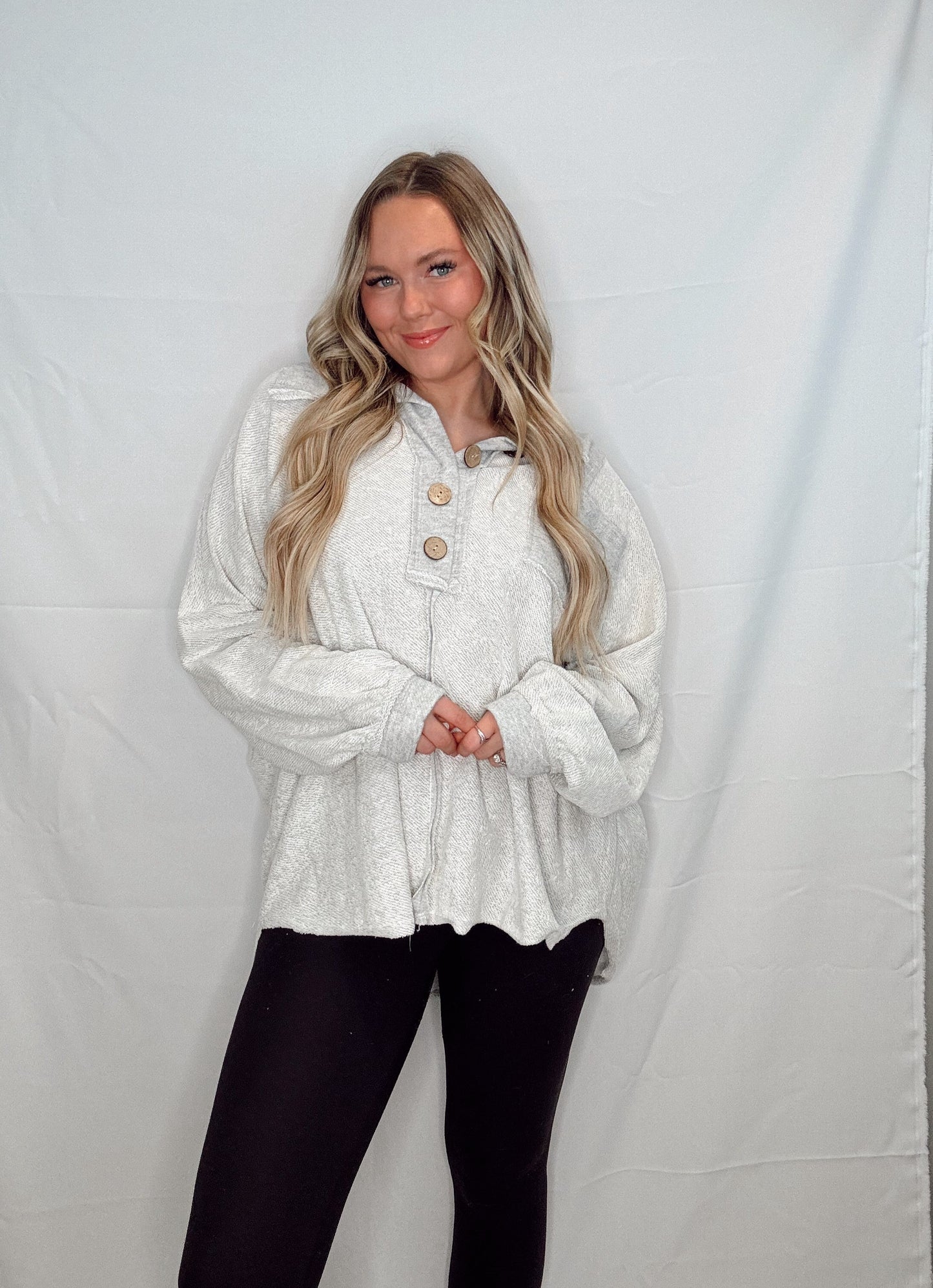 "Freya" Button Dow Pullover