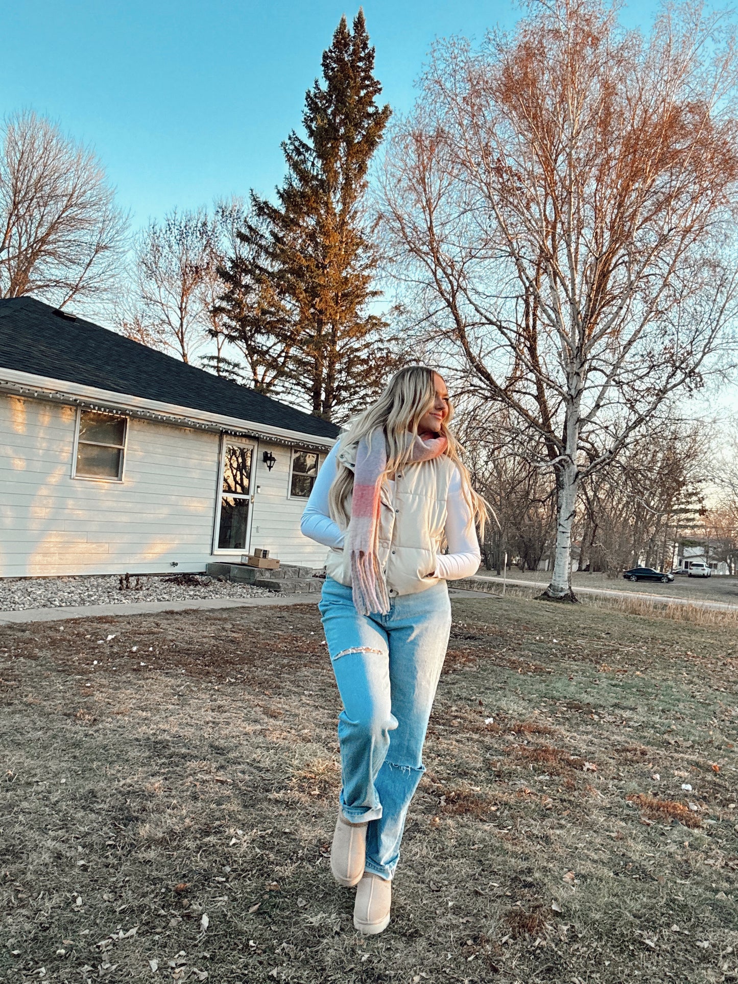 "Taylor" Cream Puffer Vest