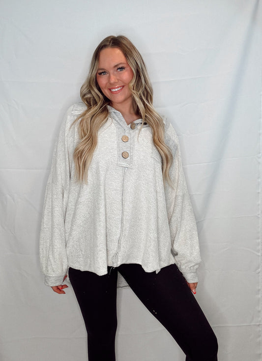 "Freya" Button Dow Pullover