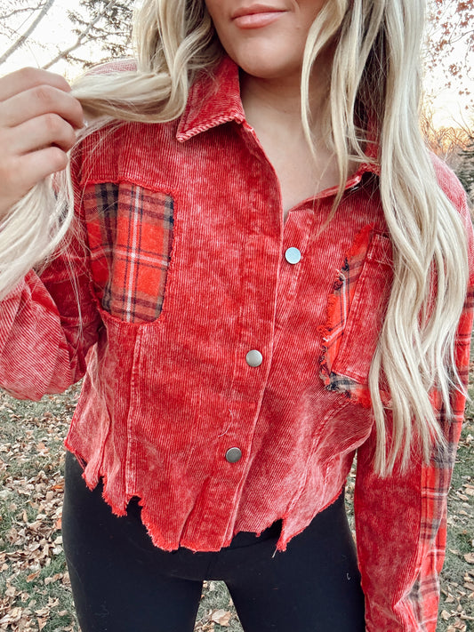 "Noel" Plaid Contrast Jacket