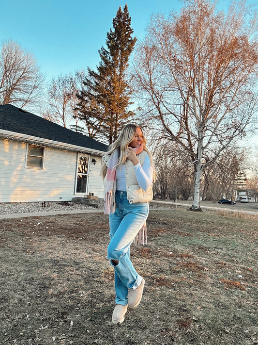 "Taylor" Cream Puffer Vest