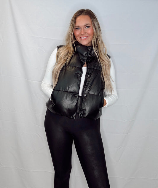 "Blair" Black Puffer Vest