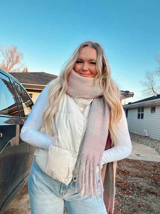 "Taylor" Cream Puffer Vest