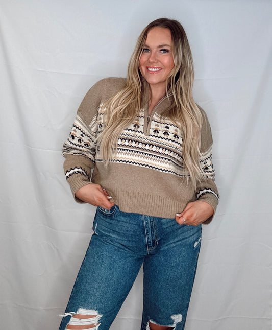 "Ivy" 1/4 Zip Sweater