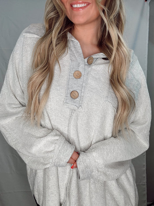 "Freya" Button Dow Pullover